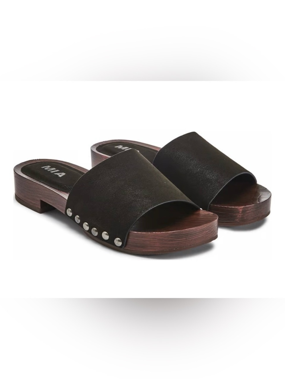 Mia  Lanell Wood Bottom Slide Sandal BNIB Sz 10